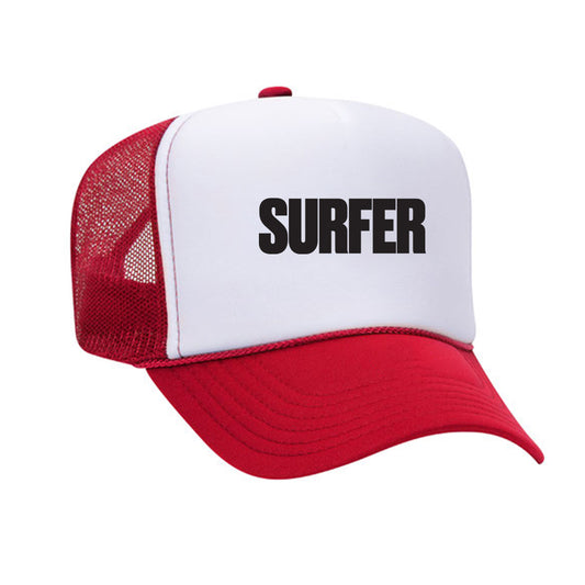 Surfer Logo Trucker Hat (White/Red)