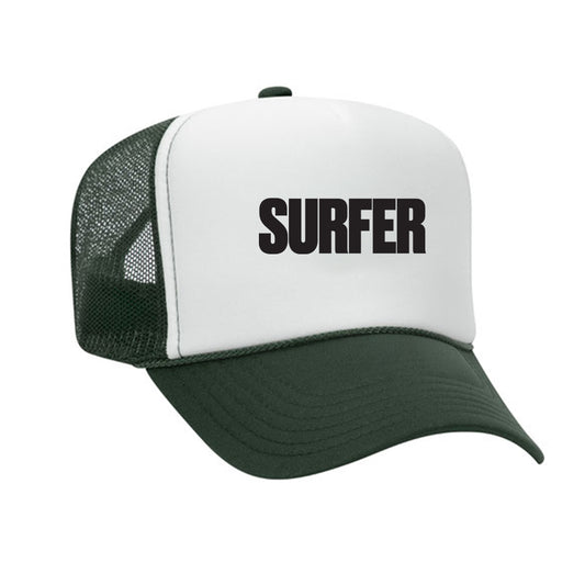 Surfer Logo Trucker Hat (White/Green)