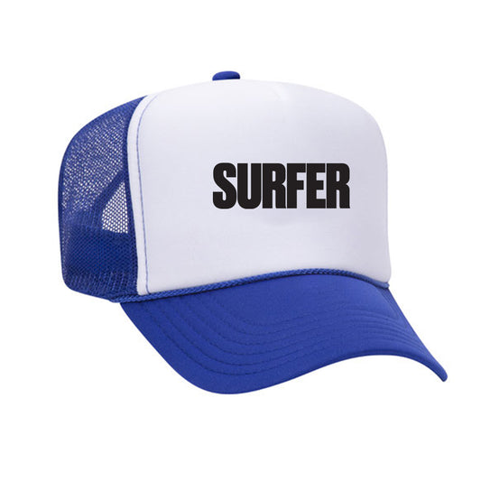 Surfer Logo Trucker Hat (White/Royal)